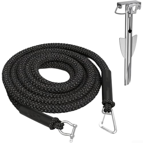 Cuerda de amarre elástica con extremos de acero inoxidable para anclaje de barcos en condiciones de agua dura (G)