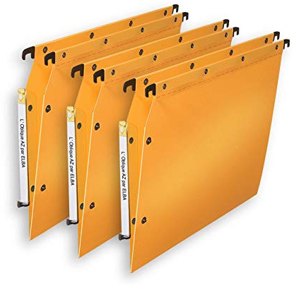 Elba Ultimate PP Lot de 10 Dossiers Suspendus pour Armoire Fond en V Polypropylène Opaque Jaune