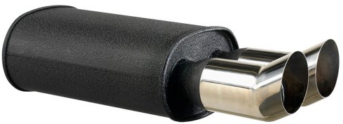 AutoStyle Stahl Sportauspuff universal - 2x76mm DTM - 63,5mm Anschluß