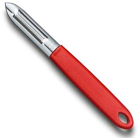 Victorinox Universalschäler mit Zackenschliffklinge, Zweischneidig, Rostfrei, Edelstahl, Spülmaschinengeeignet, rot, 7.6077.1, Schwarz, 17 x 2 x 2 cm