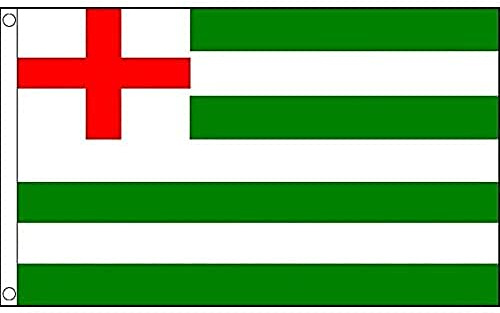 AZ FLAG - Bandera Reino Unido Striped Verde Y Blanco - 150x90 cm - Bandera Britanica 100% Poliéster Con Ojales de Metal integrados - 110g - Colores Vivos Y Resistente A La Decoloración