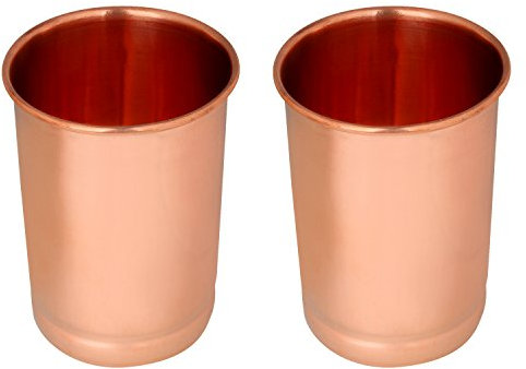 Zap Impex Lot de 2 verres en cuivre pur cuivre ayurvédique