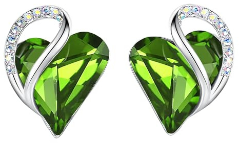 Leafael Mors dag Örhängen Dam Infinity Love Hjärta med Födelsestens Kristaller Allergivänliga Smycken Silver med Presentask