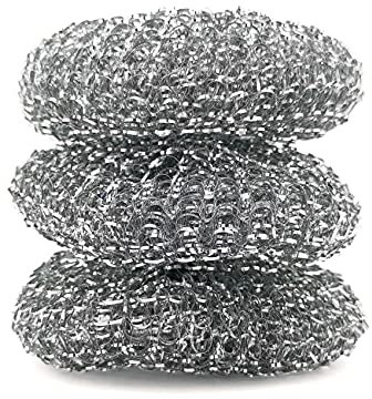 D.RECT Lot de 3 éponges en Acier Inoxydable pour Pot en métal Multicolore