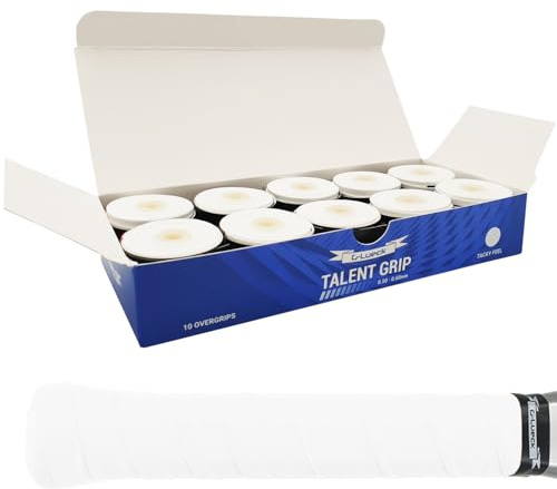 G-Lueck 10er Set Tennis Griffband (sehr griffig) | 0,50-0,60mm Stärke | Overgrip für Squash Badminton Schläger & Kicker inkl. selbstklebendes Abschlußband | Anti-Rutsch