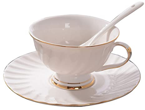 ZOGBX Tazze da The Inglese,Fiore Tazza di tè,Piattino per Tazza da caffè in Ceramica da per Il tè pomeridiano,Tazze e piattini in Casa e Cucina,Tazza da caffè in Ceramica for Bevande Calde o Fredde