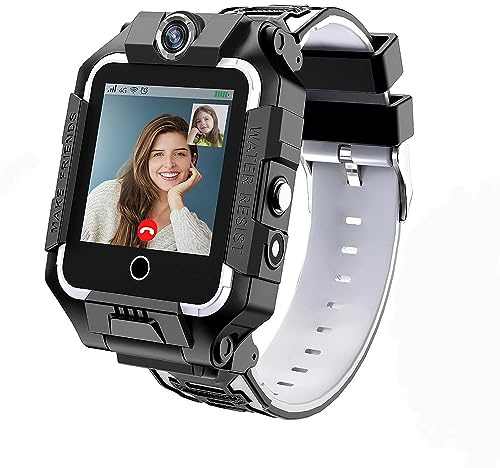 LiveGo Smartwatch Kinder mit GPS und Telefon, 4G Sicheres Smartwatch mit 360° Drehbarem, GPS/SOS-Anruf für Kinder, Studenten im Alter von 4-12Y, Geburtstagsgeschenke Schultag(Schwarz)