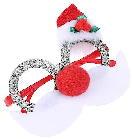 ULDIGI Christmas Party Eyeglasses Funny Glasses Hat Beard Frame Photo Props Lightweight Comfortable Structure Party Ornament