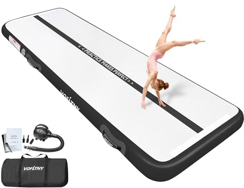 VOFiTNY Gymnastics Air Tumble Track Tumbling Track, Inflatable Gymnastics Training Mat with Electric Pump, Tumble Track for Home and Gym Use, Black 5mx1mx0.1m