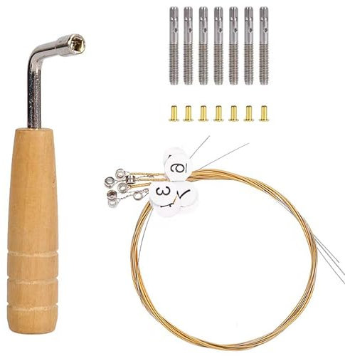 LONGHAO Stimmschlüssel Harfe,Stimmschlüssel Holz Zither,Stimmschlüssel,Klavier Stimmschlüssel,L-Form Stimmschlüssel Holz,mit 5 Tuning Pins Feste String Nagel für Lyre Harp Stringinstrumente
