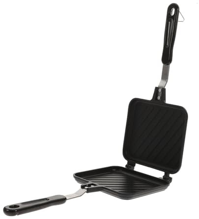 Zerodeko Sandwichera De Doble Cara Desmontable 24 Cm Sartén Antiadherente De Aluminio Apta Para Desayuno Utensilios De Cocina Para Exteriores y Uso Doméstico