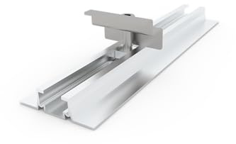 Ganci per fissaggio per pannelli fotovoltaici su lamiera grecata con morsetti terminali, kit da 4