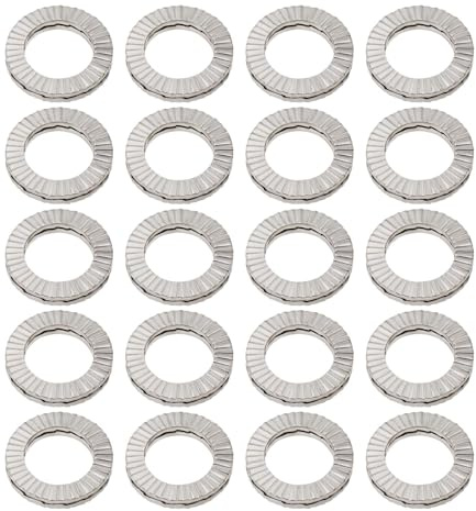 ECSiNG 20 arandelas M10 de acero al manganeso de doble pila, diámetro exterior de 16,6 mm de grosor, 2,5 mm para distribuir la presión de pernos y tuercas
