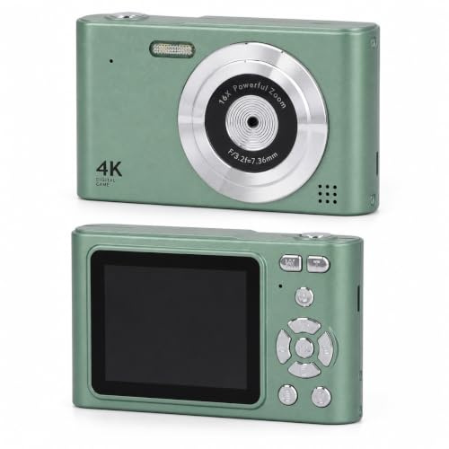 Appareil Photo Numérique 48MP, Double Caméra Compacte 2.5K HD avec Zoom Numérique 16X Mise au Point Automatique Écran 2.4 Pouces Appareil Photo de Poche