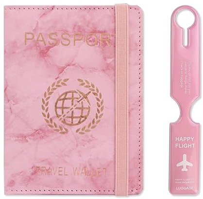 JSTHHTT Reisepasshülle mit RFID Blocker, Personalisiert Reisepass Hülle, Passport Holder für Damen Herren, Ausweis und Reisedokumente, Air Travel Essentials