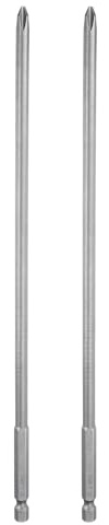 QUARKZMAN 2pcs Embout De Tournevis Cruciforme #2 Ph2 10 (250mm) Long | 1/4 Hex Shank, Acier S2, Magnétique de Qualité Industrielle pour Tournevis Électrique 0,236 (6mm) Tige