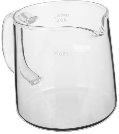 Cabilock Jarra De Café De Vidrio Hecha a Mano 14.5 Cm Transparente Para Preparación Fría Y Caliente Fácil De Limpiar Y Compartir En Casa
