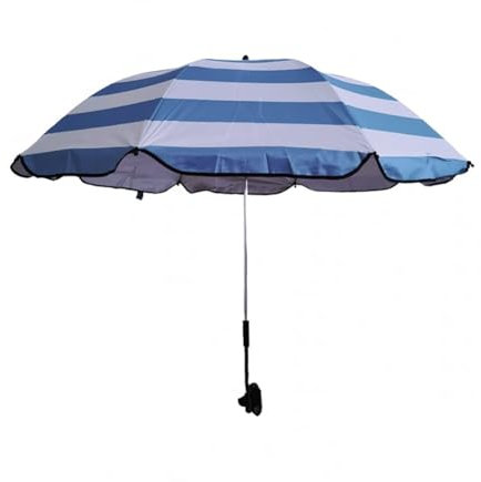 Sedia da spiaggia parasole con dispositivo di sterzo, ombrellone da pesca e schienale, ideale per sedie da spiaggia, passeggini e sedie da giardino
