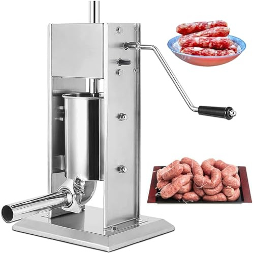 GTHTUHFD Insaccatrice per Salsicce da 2 L/3 L/5 L/7 L/10 L/15 L, Insaccatrice Verticale, Macchina per Insaccati, Kit per Insaccatrice di Carne in Acciaio Inox, per La Produz,10L