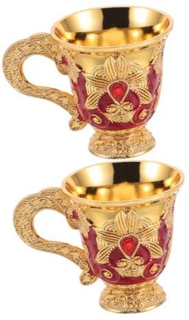 IMIKEYA 2piezas Cáliz Vintage De Relieve Floral De Copas Para Fiestas Banquetes y Bares Decoración Retro y Multifuncional