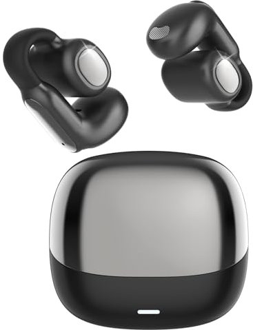ANSTEN Open Ear Écouteurs Bluetooth à Clip pour Le Sport, Ecouteurs Bluetooth sans Fil Sport avec Réduction de Bruit ENC, IPX5 Étanche, 80h Autonomie en Veille, Charge USB-C