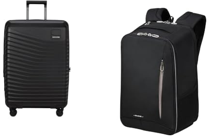Samsonite Intuo & Guardit Classy - Erweiterbarer Koffer, 69 cm, 79/87 L & Ryanair Handgepäck, 25 x 20 x 40 cm, 20 L - Classy Business Set - Schwarz