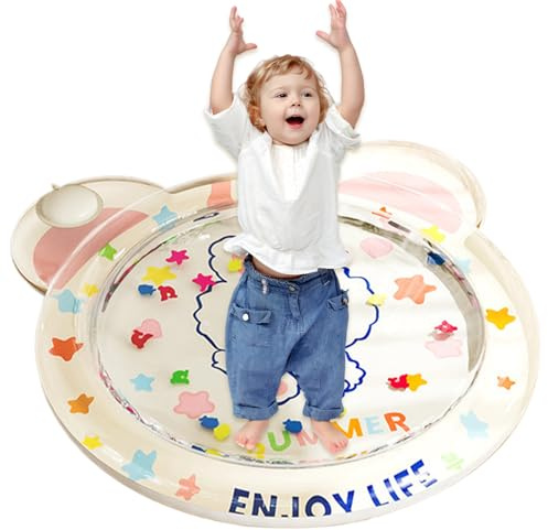 Alfombrilla de Agua para Bebés, Cojín Inflable Divertido y Fresco para Jugar, Centro De Actividades Interactivas con Alfombrilla Sensorial para Guardería Y Habitación Infantil