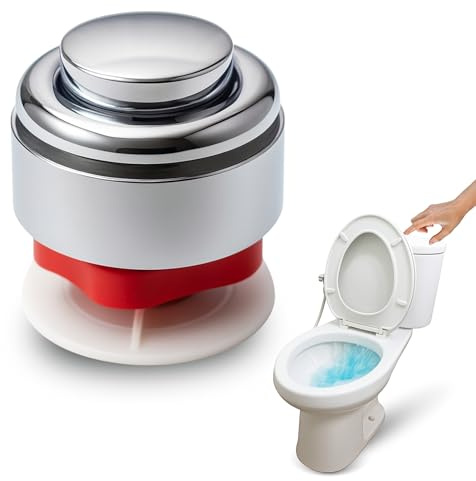Pulsador cisterna simple para descarga WC, Recambio para cisternas, Botón de Tanque de Agua Inodoro, Pulsador de inodoro, Descarga única, Acabado cromado, Diámetro interno de 36 mm
