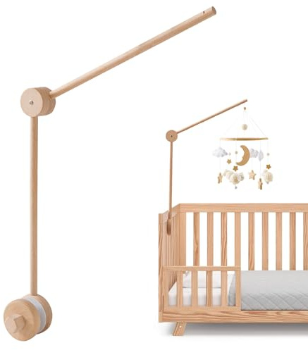Freyeeti Support Mobile Bébé Bois Réglable pour Lit Bébé et Table à Langer