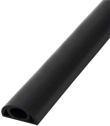 Canalina Passacavi Adesiva 1 pz m/3,0 m guaine copricavo for cavi da pavimento in PVC flessibili protezioni for condotti elettrici adesivi for pavimenti(Black,3.0M)