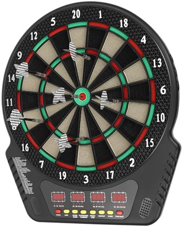 2700-W-Elektronische Dartscheibe, Automatische Dartmaschine, Dartspielausrüstung, 4 LED-Anzeigen, 27 Spielmodi, Geeignet Wohnungen, Kneipen, Restaurants und Spielzentren