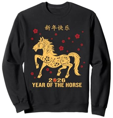 Nouvel an Chinois 2026 Année du Cheval de feu Signe du Zodiaque Sweatshirt