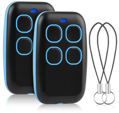 2 Pezzi Telecomando Universale per Cancello 4 in 1 Multifrequenza 250-913 MHz, Codice Rolling e Fisso, Radiocomando Programmabile per Garage, Serrande e Apricancello Universale