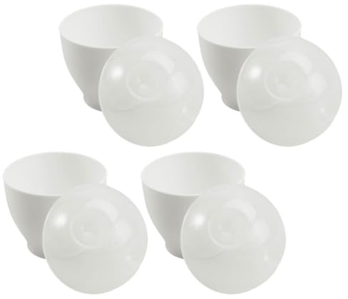 ibasenice Cuociuova per Microonde in Pp 4 Pezzi, Accessorio da Cucina per Cottura a Vapore delle Uova, Sicuro per Microonde, per Preparare la Colazione