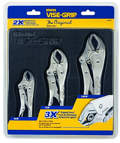 Irwin Visegrip 10508020 Curved Jaw Locking Plier Set, Grey