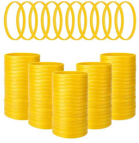 GOGO 100 Pezzi Braccialetti Silicone Personalizzabili, Braccialetti Sottili in Silicone per Adulti, Accessori per Feste-Giallo