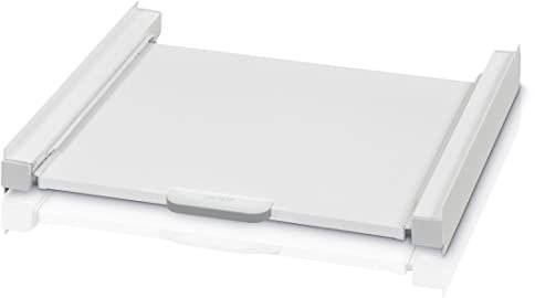 Xavax Elément de construction intermédiaire (pour lave-linge/sèche-linge, rallonge, cadre de raccordement, cadre intermédiaire avec tiroir coulissant pour panier à linge) Blanc