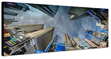 Augenblicke Wandbilder Keilrahmenbild Wandbild 150x50cm New York Times Square Hochhäuser Himmel