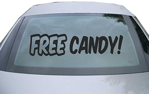 Indigos UG Aufkleber Heckscheibe & Motorklappe - schwarz - 600x142 mm - Free Candy - selbstklebender Sticker für Auto, Fenster, Bus oder LKW