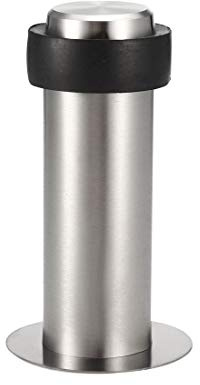 sourcing map Butée Porte Acier Inoxydable Adhésif Cylindrique Montage Sol 100mm Haut 2Pcs