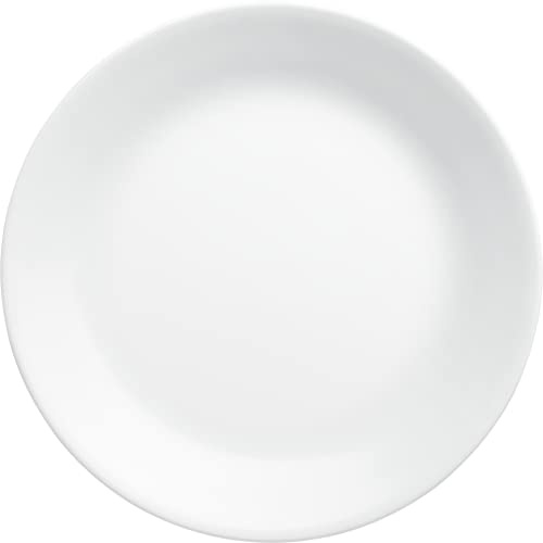 Corelle Vitrelle 4-Pieces 10.25 Glass Dinner Plates Chip & Crack Resistant Glass Dinnerware Set Plates, Winter Frost White