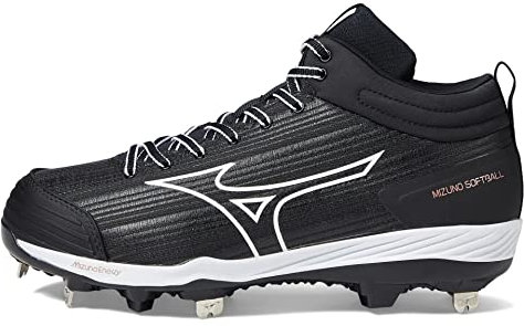 Mizuno Softbollsko för kvinnor Sweep 6 Mid, svart/vit, 41 EU