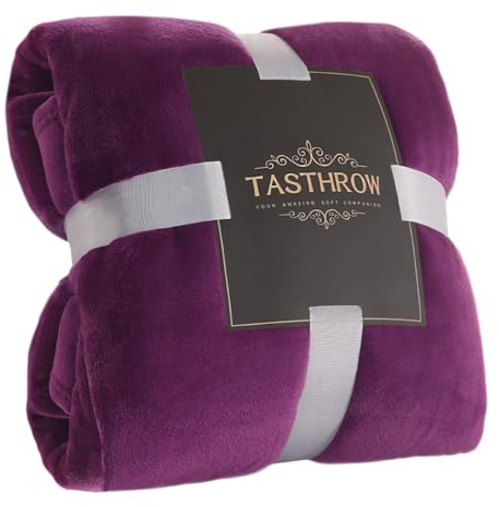 TASTHROW Kuscheldecke, Weiche Fleecedecke Sofaüberwurf, 130x180cm | Weich und Warm Tagesdecke Wohnzimmerdecke Couchdecke (Violett)