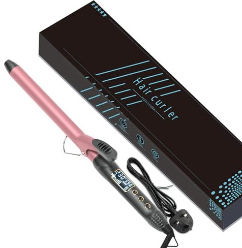 Curling Tongs, 25mm Hair Curling Wand with Ceramic Coating for Long Short Thick Fine Hair, Professional Curling Iron Hair Curler with Adjustable Temperature, LCD Display, 60mins Auto Off