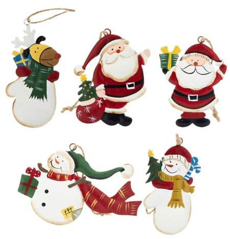 Cabilock 5stücke Weihnachtsanhänger aus Eisen Christbaumschmuck Weihnachtsbaumdeko Weihnachtsdekoration zum Aufhängen Dekorativ für Weihnachten