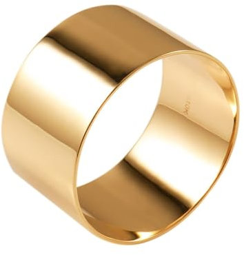 Epinki 18K Au750 Gelbgold Ring, Klassiker Breit Freundschaftsringe Ovalschliff, Trauringe 750 Gold Verlobungsring Herren Echte Goldschmuck, Individuelle Größen