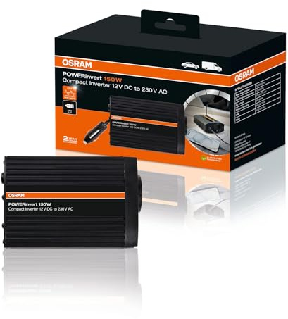 OSRAM POWERinvert Modifierad sinusvågväxlare 12V DC 150W, OEINVU150, powerbank, för oberoende energibehov