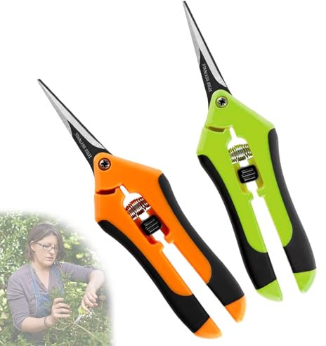 CXRYLZ-FUR 2 Stücke Gartenschere, Klein Ernteschere, Rosenschere, Bonsai Schere, Pflanzschere, Blumenschere, Pruning Shears Garden Scissors für Baumzweige, Blumen, Früchte, Pflanzen