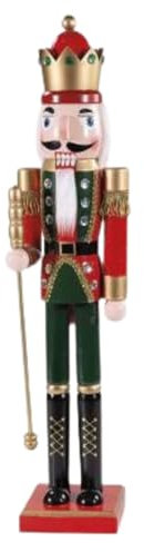 Gruppo Maruccia Soldado cascanueces de madera con boca en movimiento – Decoración para Navidad Alto 61 cm