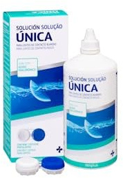 Solución única para lentes de contacto blandas con ácido hialurónico contiene un estuche portalentes Bote 360 ml